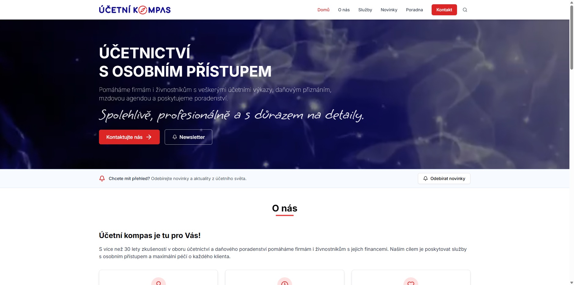 Ukázka webu Účetní kompas